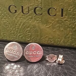 Authentic Gucci Earrings Round Trademark